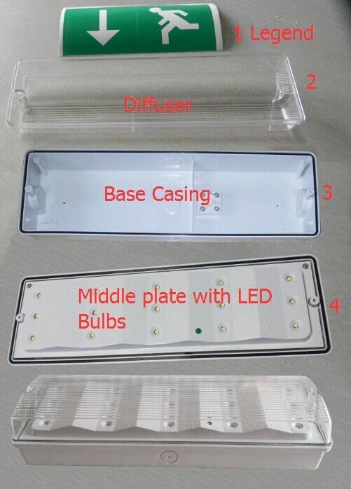 재충전 가능한 방수 비상 조명 3W LED 습기 위치 야외 ABS 케이스 IP65 L102M
