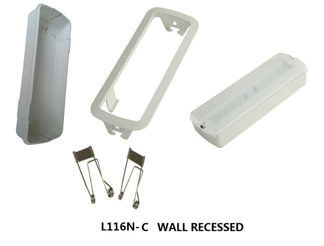벽 매립형 충전식 비상 LED 조명 (배터리 백업 포함, IP20, SMD 5730, L116M-C)