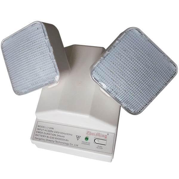 6W 트윈 스팟 LED 비상 조명 6500K 3.6V 3.0Ah Ni-Cd 배터리 PC 케이스 IP20