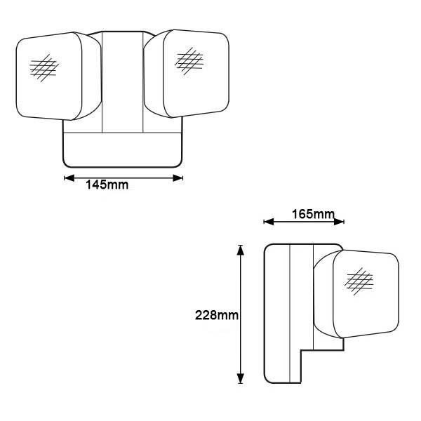 6W 트윈 스팟 LED 비상 조명 6500K 3.6V 3.0Ah Ni-Cd 배터리 PC 케이스 IP20