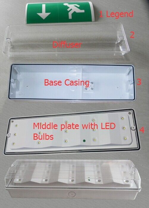 맞춤형 LED 방수 비상 조명 배터리 백업 전원 고장 IP65 EL015EM로 습한 위치 야외
